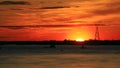 Summer sunset on the Volga river. Royalty Free Stock Photo