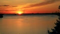 Summer sunset on the Volga river. Royalty Free Stock Photo