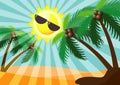 Summer sunshine day vector background