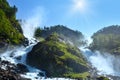 Summer sunshiny Latefossen waterfall, Norway Royalty Free Stock Photo