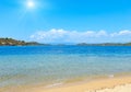 Sunshiny sea coast Sithonia, Greece. Royalty Free Stock Photo