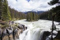 Summer in Sunwapta Falls, Jasper National Park, Canada Royalty Free Stock Photo