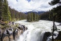 Summer in Sunwapta Falls, Jasper National Park, Canada Royalty Free Stock Photo