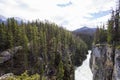 Summer in Sunwapta Falls, Jasper National Park, Canada Royalty Free Stock Photo