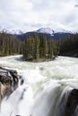 Summer in Sunwapta Falls, Jasper National Park, Canada Royalty Free Stock Photo