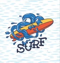 SUMMER SURF PRINT Royalty Free Stock Photo