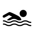 Summer swim water information flat people pictogram icon isolate Royalty Free Stock Photo