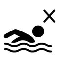 Summer swim water information flat people pictogram icon isolate