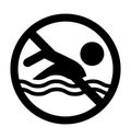 Summer swim water information flat people pictogram icon isolate Royalty Free Stock Photo