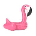 Summer Swimming Pool Inflantable Rubber Pink Flamingo Toy. 3d Rendering