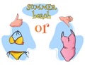 Summer swimsuit cartoon style beach swimwear selection