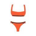 Summer swimwear, bra and panties. Women swimsuit for holidays. Modern fashion bathing beachwear. Female beach suit