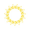 Summer symbol. Sun modern icon. Dots and points sunny circle shape. Isolated vector logo concept on white background