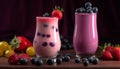 Summer table offers healthy berry milkshake variation generated by AI