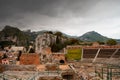 Summer in Taormina, Sicily. Panoramic view of architecture.