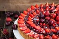 Summer tart with custard cream and fresh berries Royalty Free Stock Photo