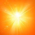 Summer template hot summer sun rays burst with lens flare. EPS 10 Royalty Free Stock Photo
