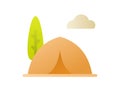 Summer tent single isolated icon with smooth style Royalty Free Stock Photo
