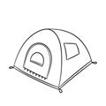 Tent for travel, tourism and summer outdoor relax. Vacation away from crowds of people.