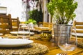 Summer terrace with drinks and meals ready to eat, Marbella Spai Royalty Free Stock Photo