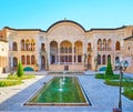 The summer terrace of Tabatabaei House from its garden, Kashan,