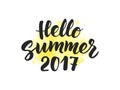 Summer 2017 text, hand drawn brush lettering. Great for party