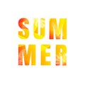 Summer Text Isolated White Background Royalty Free Stock Photo