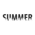 Summer. Text or labels with silhouette of forest. Royalty Free Stock Photo