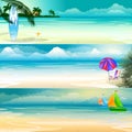 Summer theme banner set