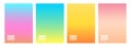 Summer theme color gradients. Summertime backgrounds for creative seasonal graphic design. Royalty Free Stock Photo