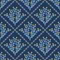 Summer themed blue botanical pattern