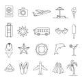 Summer thin line icons Royalty Free Stock Photo