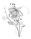 Summer time abstract flowers. Abstract tattoo design floral design pattern