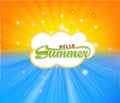 Summer time background with Hot sun lights vector illustration Royalty Free Stock Photo