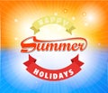 Summer time background with Hot sun lights vector illustration Royalty Free Stock Photo