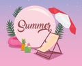 summer time banner foliage palm trees blurred background vector illustration cinco de mayo celebration