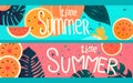 Summer time banner, season party bar, tropical fruity. Vector illustration Royalty Free Stock Photo