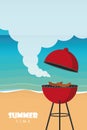 Summer time barbeque on the beach Royalty Free Stock Photo