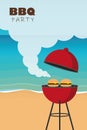 Summer time barbeque on the beach Royalty Free Stock Photo