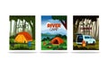 Summer Time Camping Tent Outdoor Adventure Card Template