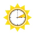 Summer time clock daylight saving time sun Royalty Free Stock Photo