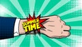 Summer time comic text pop art hand watch