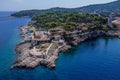 Summer time in Croatia, awsome Losinj Island, beautifull Veli Losinj aerial Royalty Free Stock Photo