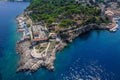 Summer time in Croatia, awsome Losinj Island, beautifull Veli Losinj aerial Royalty Free Stock Photo