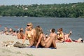 Summer time on the Danube beach in Novi Sad-Serbia