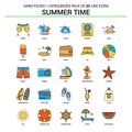 Summer Time Flat Line Icon Set - Business Concept Icons Design Royalty Free Stock Photo