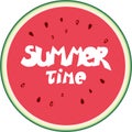 Summer time vector watermelon illustraction Royalty Free Stock Photo