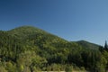 Summer time green mountain hill national park nature landscape scenic view blue sky background Royalty Free Stock Photo