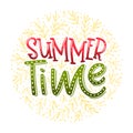 Summer time - hand drawn typographic design