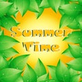 Summer time illustration. Bright estive banner.